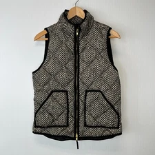 J.Crew Vest Women Medium Down Puffer Jacket Quilt Pocket Feather Party Core Ex