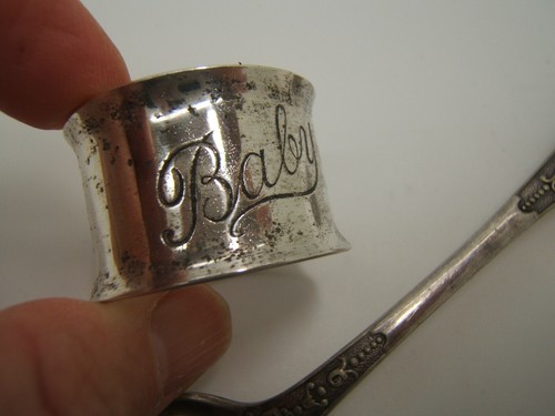 James Deakin & Sons gravierter flacher Servierlöffel Sheffield Silber Teller + Ring - Bild 4 von 9