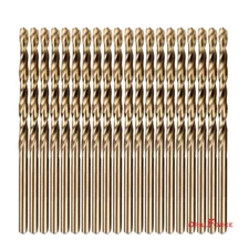 20-piece 1/8" Round Shank HSS M35 Cobalt Twist Drill Bits for Metal