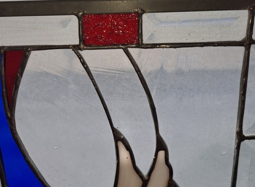 Stained Glass Panel White Dove in Flight 10" X 20" - Picture 6 of 12