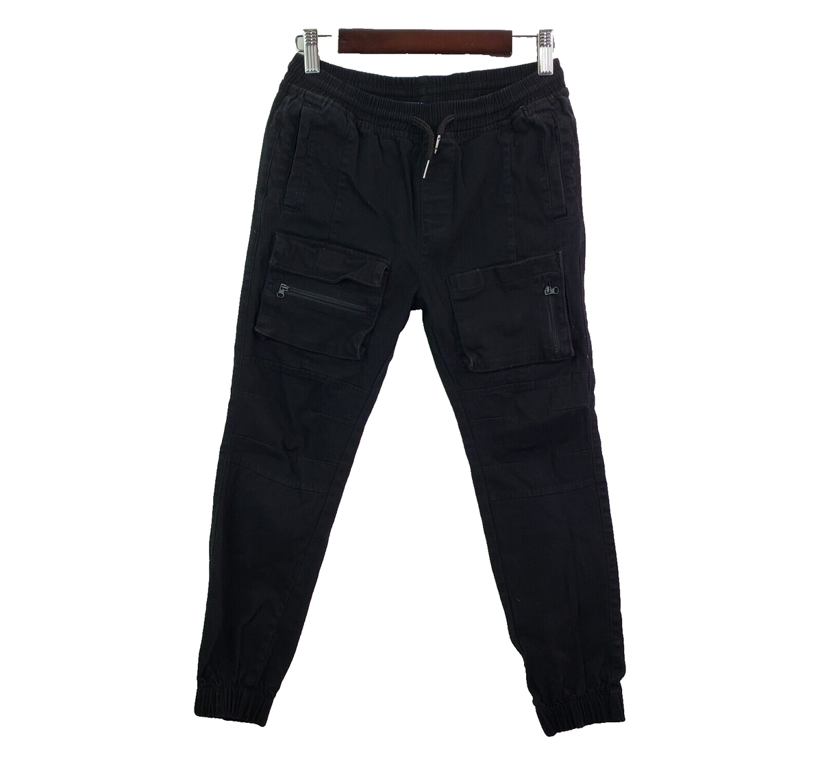Retro Stitch Boys Size M 10/12 Gray Drawstring Cargo Jogger