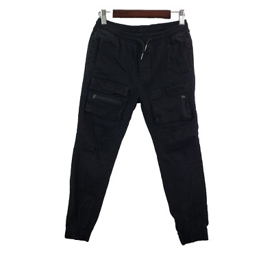 Retro Stitch Boys Size M 10/12 Gray Drawstring Cargo Jogger Pants
