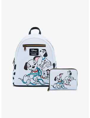 Disney Loungefly 101 Dalmatians Puppies Mini Backpack & Wallet NWT