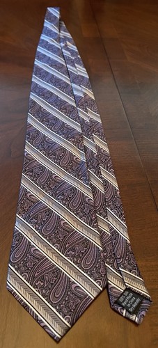 Platinum Designs Purple Gray 100% Silk Men’s Neck Tie Made In China - Picture 3 of 9