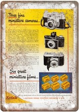 1950 Kodak Vintage Film Camera Advertisement Retro Look Metal Sign C1162