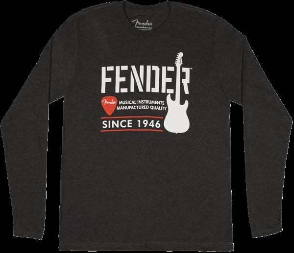 Оригинальная футболка Fender Industrial с длинным рукавом темно-серого цвета - футболка с логотипом XXL 4590₽
