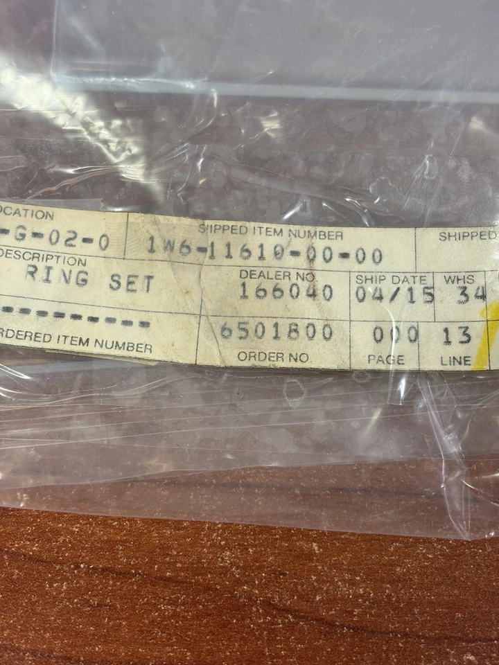 JUEGO ANILLO PISTÓN YAMAHA IT400 1977-78 IT425 1980 STD. TALLA OEM # 1W6-11610-00-00 Foto 2 de 2