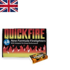 14 Pack Quickfire Firelighters with Safety Matches - Ideal for BBQ & Camp Fires 0.79 per lighter