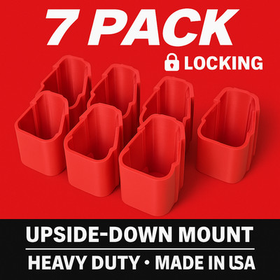 Milwaukee M12 Locking Battery Holder   7 Pack (Upside-Down Mountable)