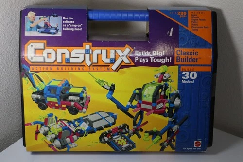 Rare Vintage 1996 Mattel Construx Classic Builder (30 Models) Kit - 15537 Sealed