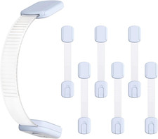 10-Pack Child Safety Cabinet Locks Adjustable No Drilling Baby Proofing...