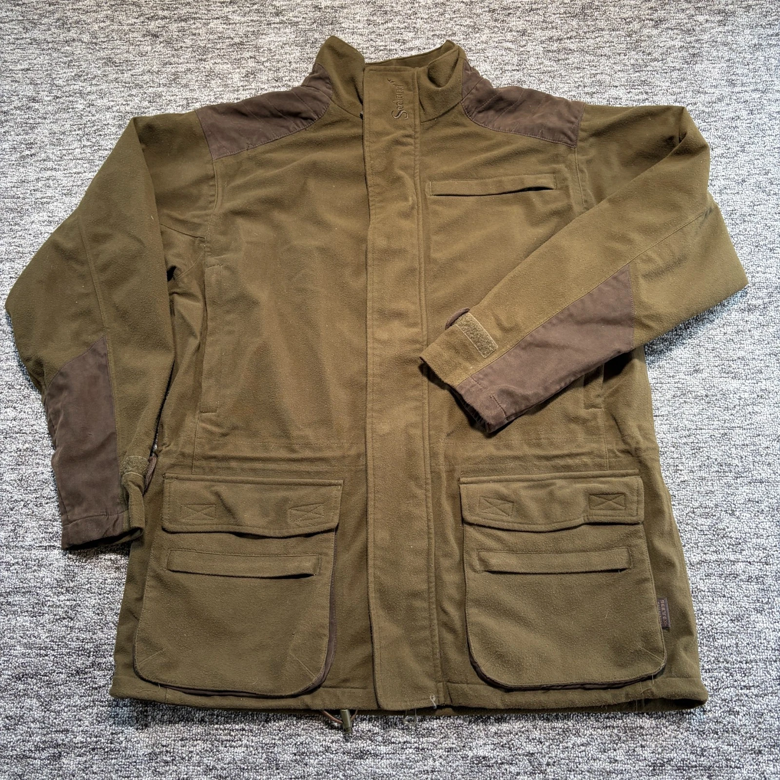 Seeland Hunting Jacket Mens Small Khaki Windproof Waterproof Breathable Seetex