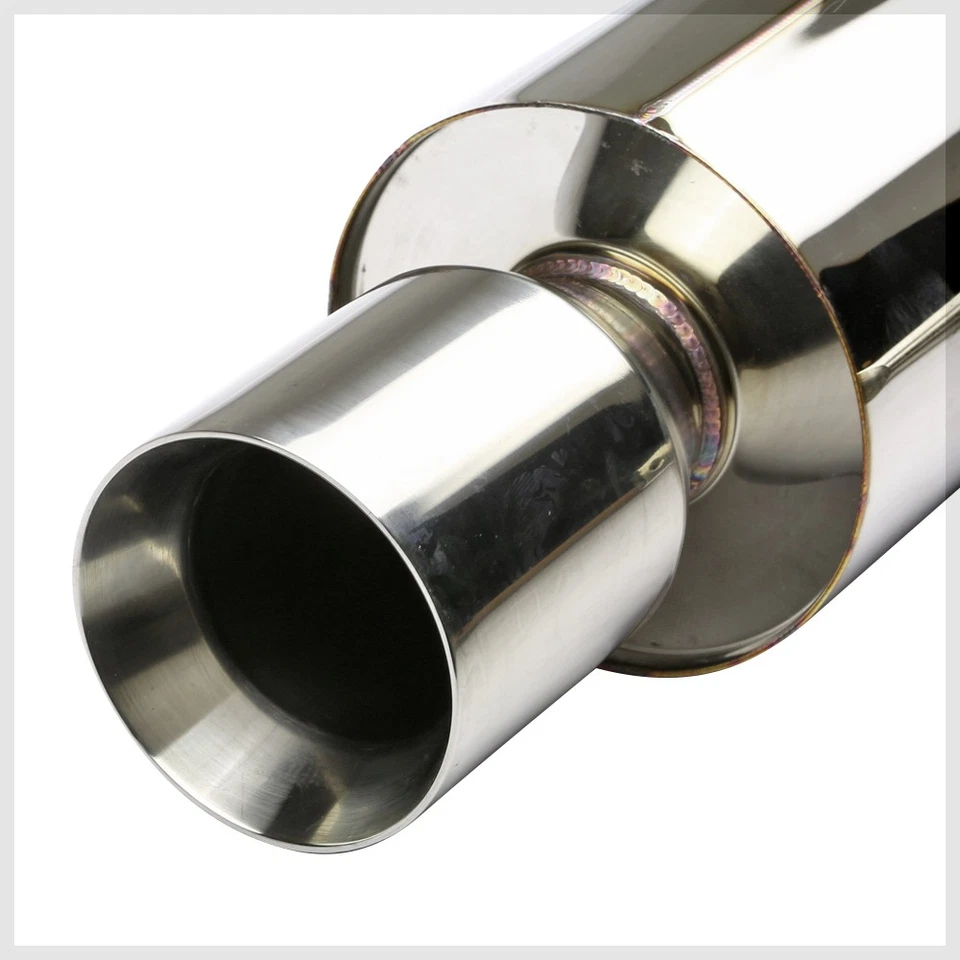 Silenciador de punta biselada de 4" sistema de escape Catback para 95-99 Talon/Eclipse 2,0 L NA Foto 3 de 4