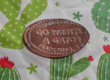 Reptile Gardens elongated penny Black Hills SD USA cent Go Wrestle A Gator coin