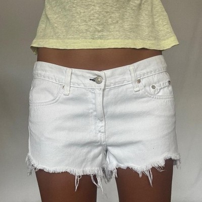 Rag & Bone White Distressed Jean Shorts