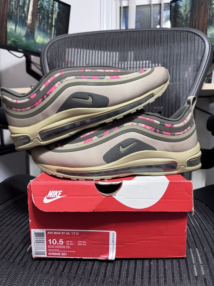 Nike Air Max 97 Ultra Digi Camo Olive Khaki Mens Size 10.5 AH9946-201