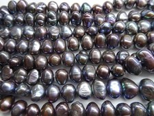 15" Strand Freshwater Pearls Baroque Dark Peacock 9-11mm Long SD 67 DNG
