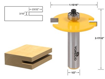 3/16'' Slot Cutter Router Bit - 1/2'' Shank - Yonico 14180