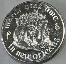 Vintage 999 Fine Silver Mardi Gras Spanish Doubloons Medal 1 troy Oz [2655]