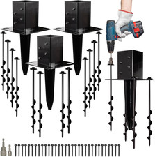 16" No-Dig Heavy-Duty Ground Spike Anchors for Fences & Decks (4 Pack)