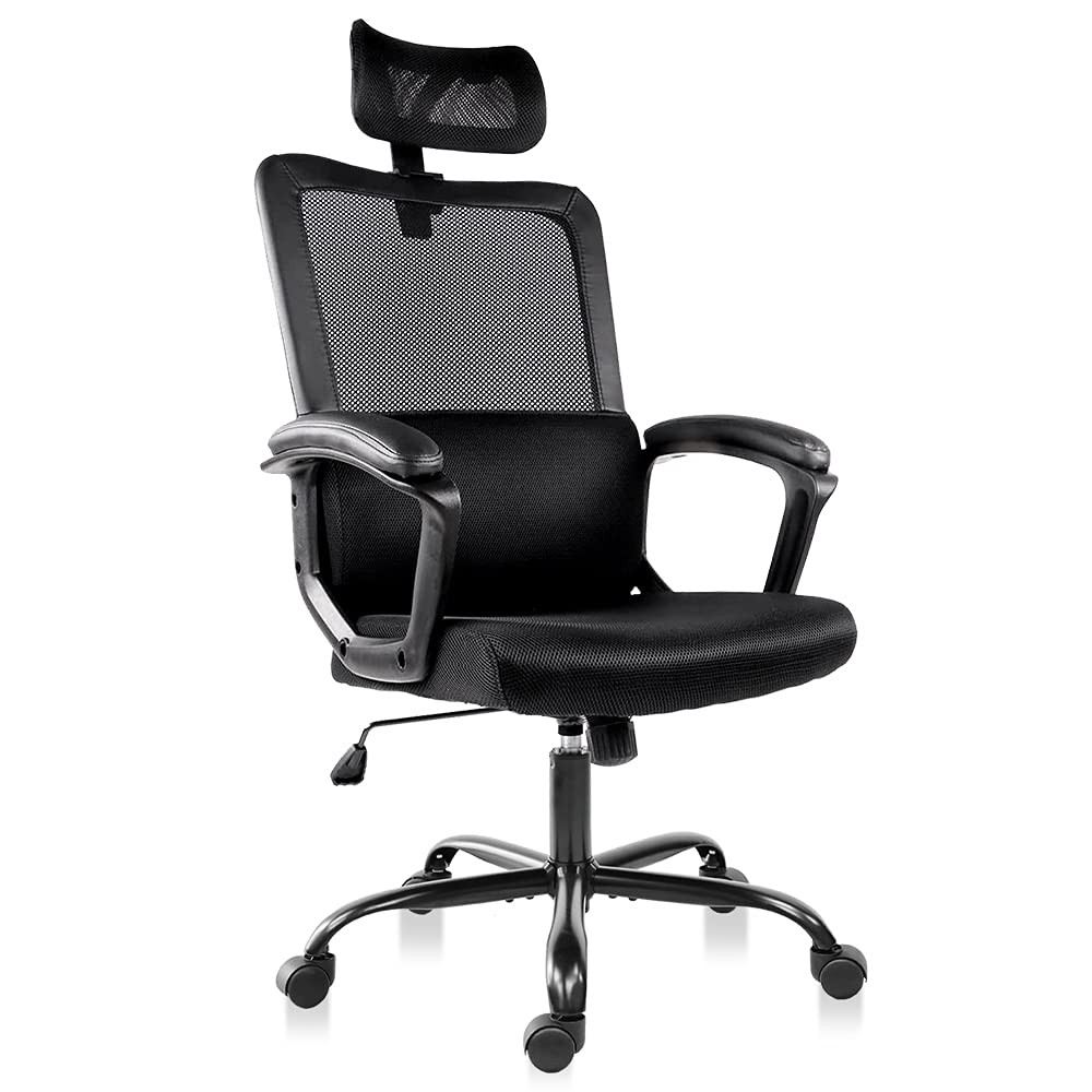 Ergonomic High Back Mesh Office Chair with Adjustable Swivel and Lumbar Support-image