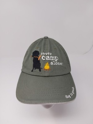 Dog Is Good Never Camp Alone Strap Back Dad Hat Adjustable Cap