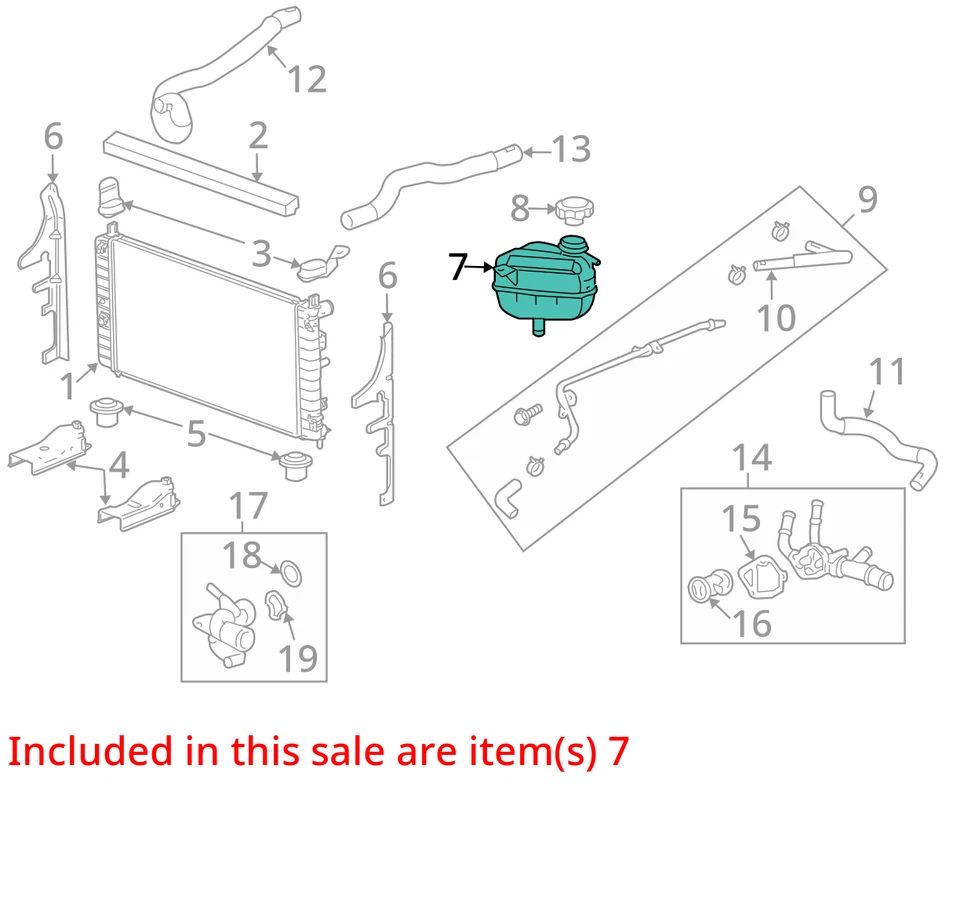 Pontiac G6 2007-2010 radiador refrigerante desbordamiento expansión tanque botella C6QM9 Foto 3 de 4