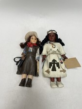 2 x Vintage Carlson Dolls Native American Indian & Cowgirl (one with tag)