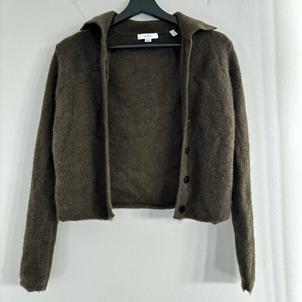 Suéter Vince 100 % cachemir verde oscuro para mujer talla XS extra pequeño Foto 2 de 4