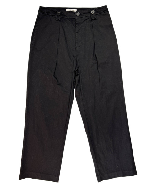 Aere Womens Pants 10 Black Pleat Front Wide Leg Crop Pant SAMPLE