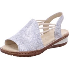 Ara Women's Hawaii 12-27241 Suede Wedge Heel Sandals Silver