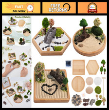 Mini Zen Sand Garden Kit - 3 Sets Japanese Desktop Sandbox for Meditation Rela