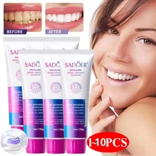 1-10X Purple Whitening Toothpaste For Teeth Stains & Bad Purple 100ml Toothpaste