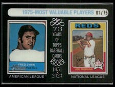 2024 Topps Heritage 1975 MVPs Fred Lynn Joe Morgan Chrome Black Refractor #/75