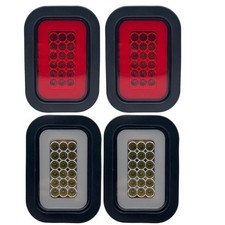 5x3 3x5 Rectangle 42 Led Trailer Tail Light Kit Grommetsplugs Amberredwhite