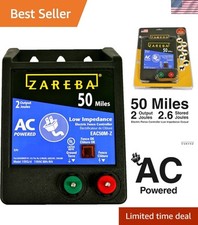 Powerful 50 Mile Electric Fence Energizer - Protect Livestock  Deter Wildlife