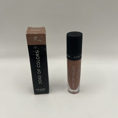 NIB DOSE OF COLORS (SERIOUSLY) BROWN PINK STAY GLOSSY LIP GLOSS