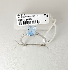 Anello Donna Kioto AN9KT/2Q In Oro Bianco 9 Carati Con Topazio Azzurro