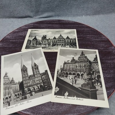 Set Of 3 Vintage Bremen Germany Postcards Black & White Photography No. 3 & 4 Ve