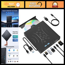 7-in-1 Portable Blu-ray Drive, USB 3.0  Type-C, 3D CD/DVD Burner, SD/TF Slot