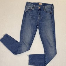 MOTHER The Looker Ankle Fray Women  s Jeans A Groovy Kind of Love Wash Sz 25 Luxe