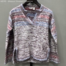 Vintage 70s Bar Harbor Sweater Women's M Bell Sleeve Boho V Neck Indie Granola