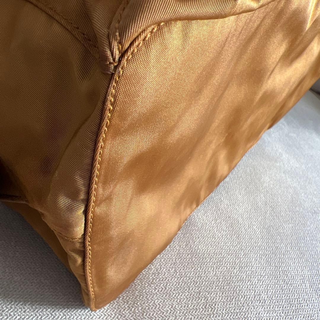 PRADA Backpack Nylon Camel Triangular Logo Drawst… - image 7