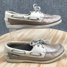 Sebago Docksides Shoes Womens 8 M Spinnaker Lace Up Boat Metallic Brown Cream