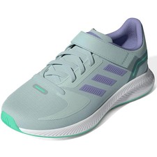 NIÑOS Reino Unido Talla 12.5 - Adidas Runfalcon COMFY Zapatillas Verde Púrpura