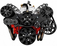 Small Block Chevy Serpentine Pulley Conversion All Inclusive Ac Black 350 Sbc