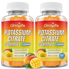 Potassium Citrate Gummies - 1200mg Potassium per Serving | Vegan Mango Flavor Gu