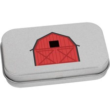 'Simple Red Barn' Metal Hinged Tin / Storage Box (TT059714)