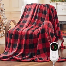 Electric Heated Throw Blanket Flannel 10 Heat Levels Safety Auto Shut Off New