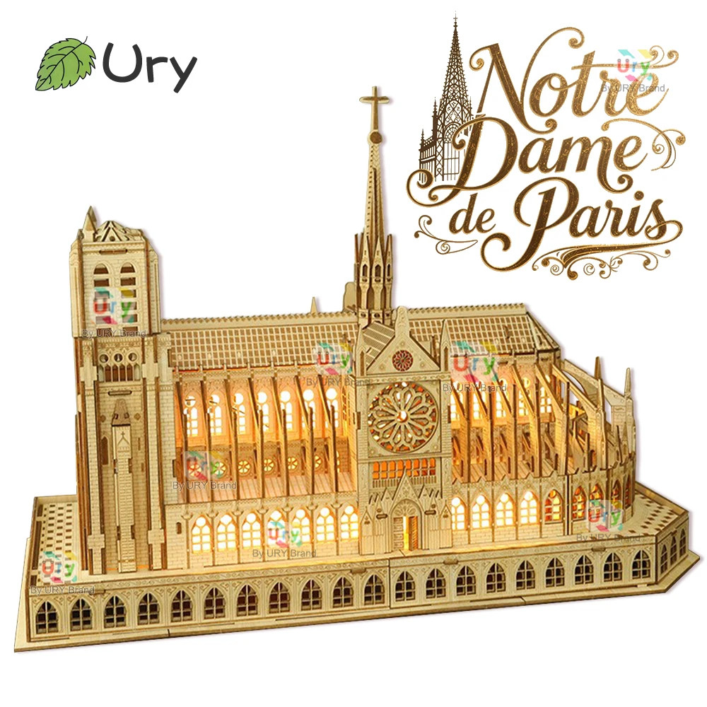 Puzzle 3D en bois de la cathédrale de Paris idéal pour vos moments de détente en famille